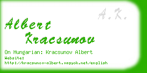 albert kracsunov business card